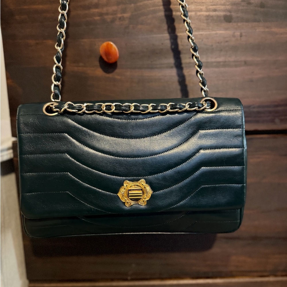 Vintage Italian leather quilted single flap bag